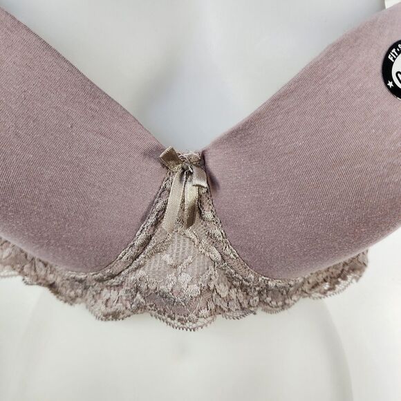 Sofra Womens Full Coverage Bra 40D Mocha Stretch Floral Lace Underwire BR4237PLD - Picture 3 of 12